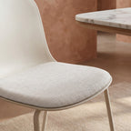 Linda - Set Of 2 Chairs - Fabric And Metal Beige Legs - Beige