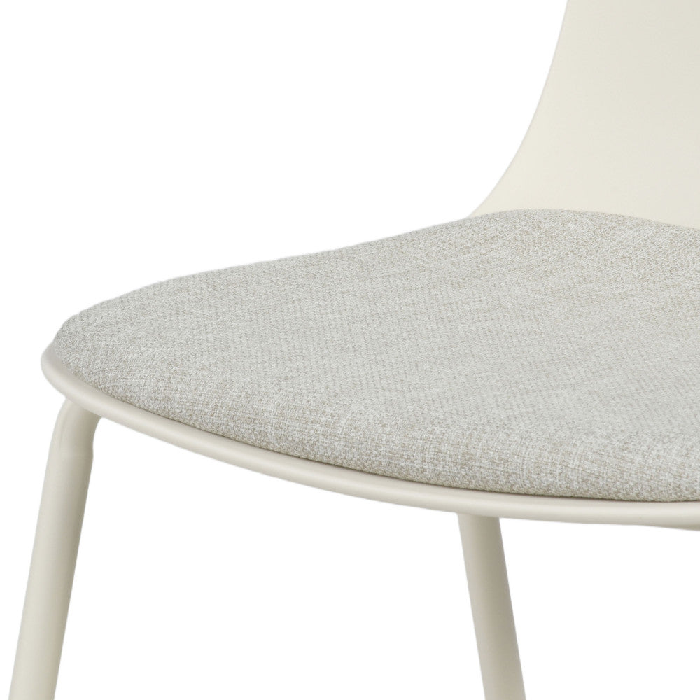 Linda - Set Of 2 Chairs - Fabric And Metal Beige Legs - Beige