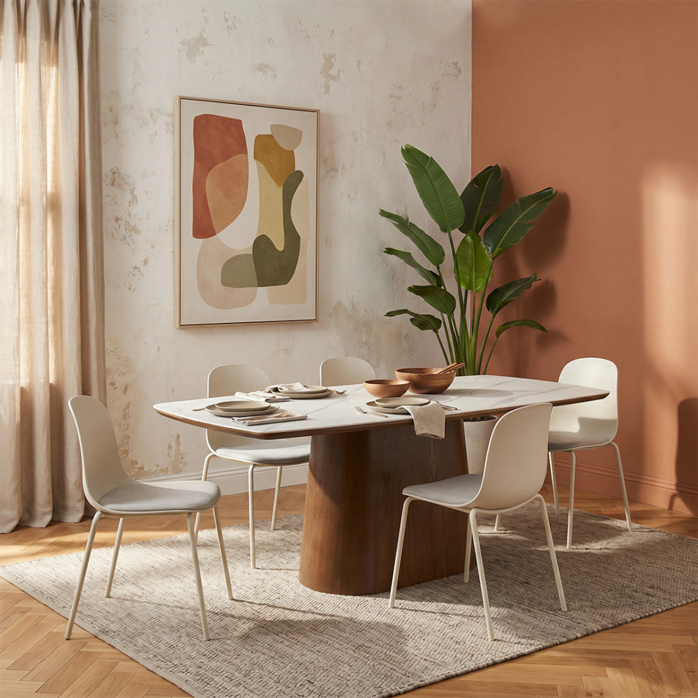 Linda - Set Of 2 Chairs - Fabric And Metal Beige Legs - Beige