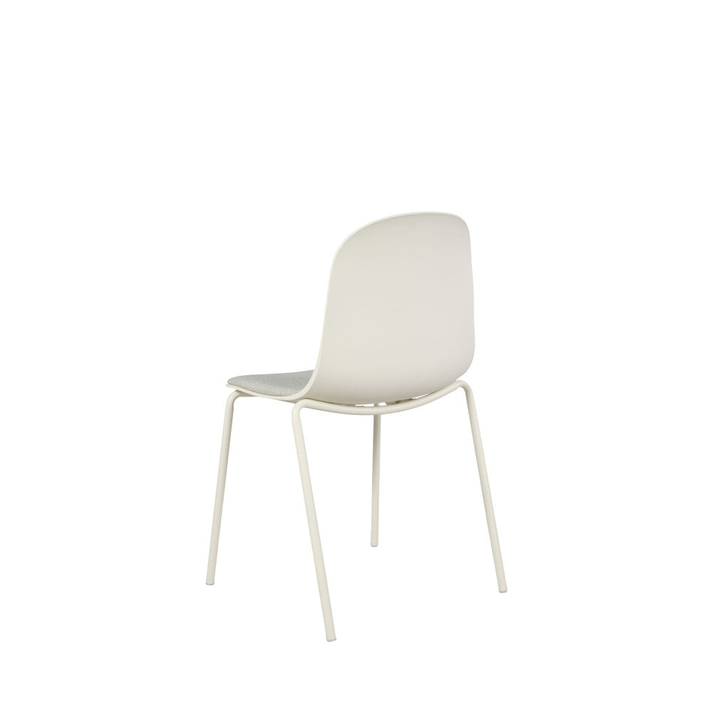 Linda - Set Of 2 Chairs - Fabric And Metal Beige Legs - Beige