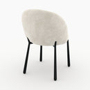 Lot de 2 chaises Pulpy en velours chenillé écru et métal noir