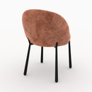 Lot de 2 chaises Pulpy en velours chenillé terracotta et métal noir