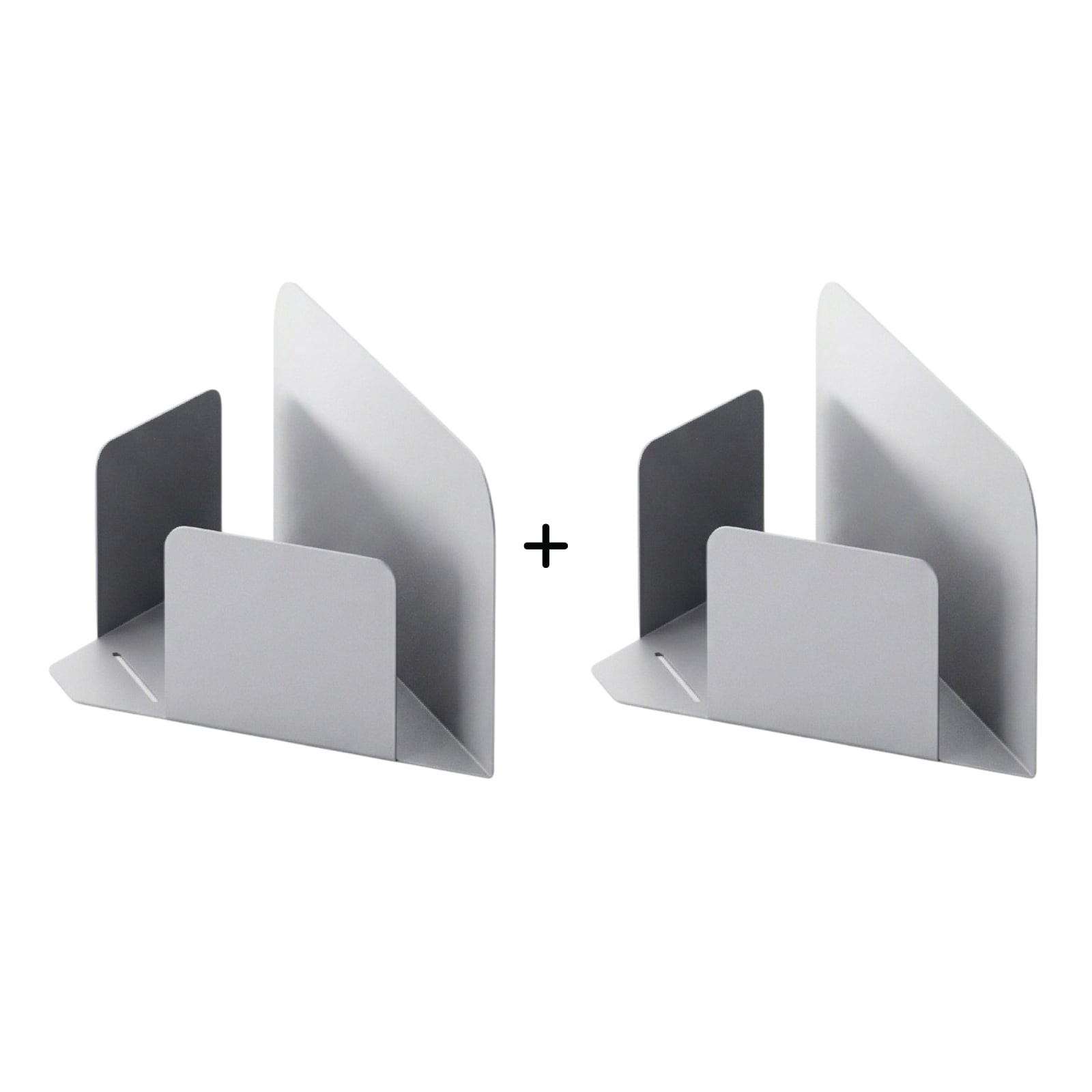 Les Apaisants - Lot De 2 Étagères D'Angle - Acier - Gris Métallisé