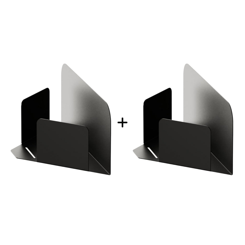 Les Apaisants - Lot De 2 Étagères D'Angle - Acier - Noir Mat Fine Texture