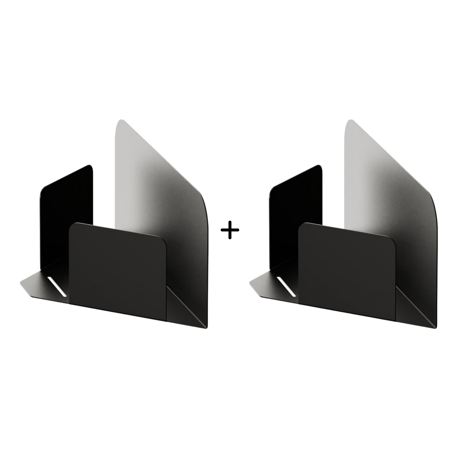 Les Apaisants - Lot De 2 Étagères D'Angle - Acier - Noir Mat Fine Texture