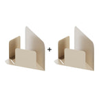 Les Apaisants - Lot De 2 Étagères D'Angle - Acier - Crème Fine Texture
