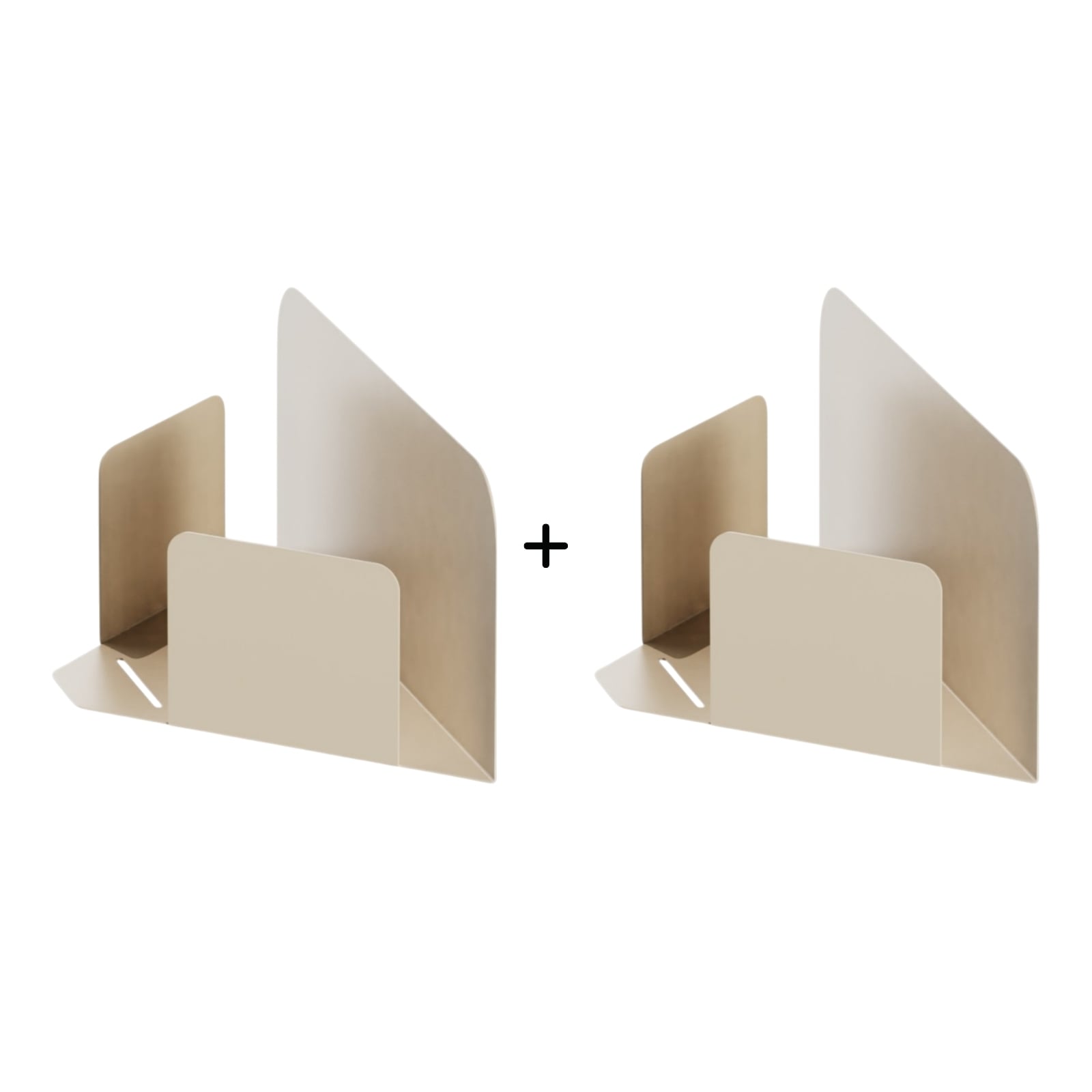 Les Apaisants - Lot De 2 Étagères D'Angle - Acier - Crème Fine Texture