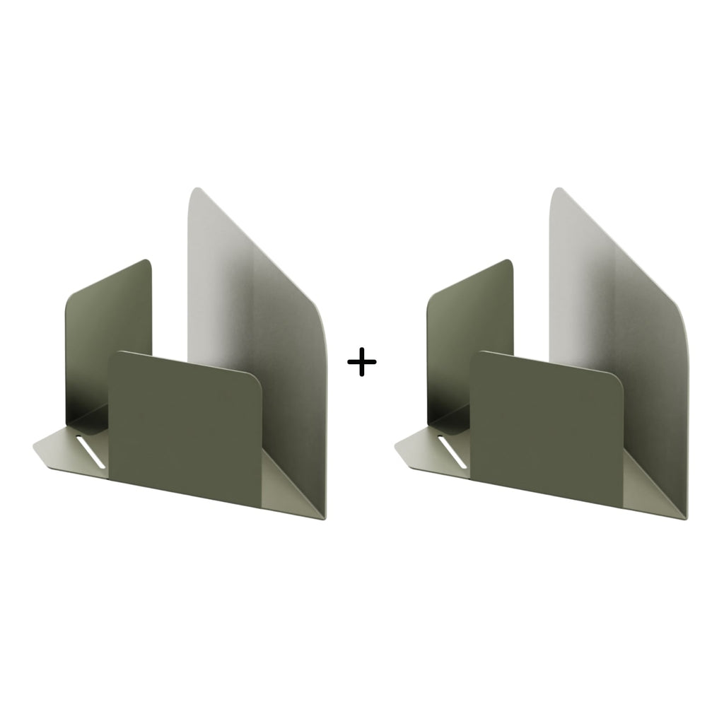 Les Apaisants - Lot De 2 Étagères D'Angle - Acier - Gris Olive