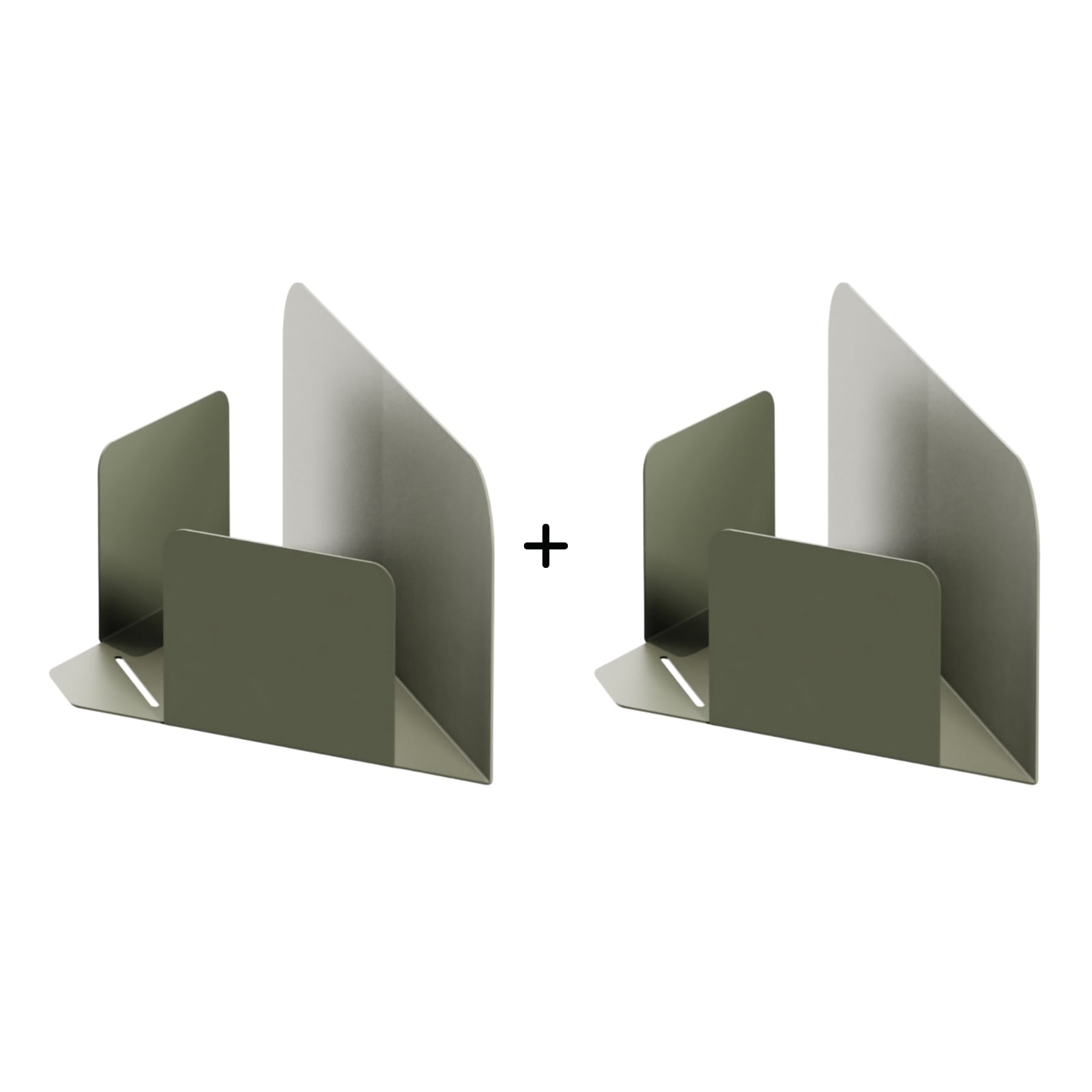 Les Apaisants - Lot De 2 Étagères D'Angle - Acier - Gris Olive