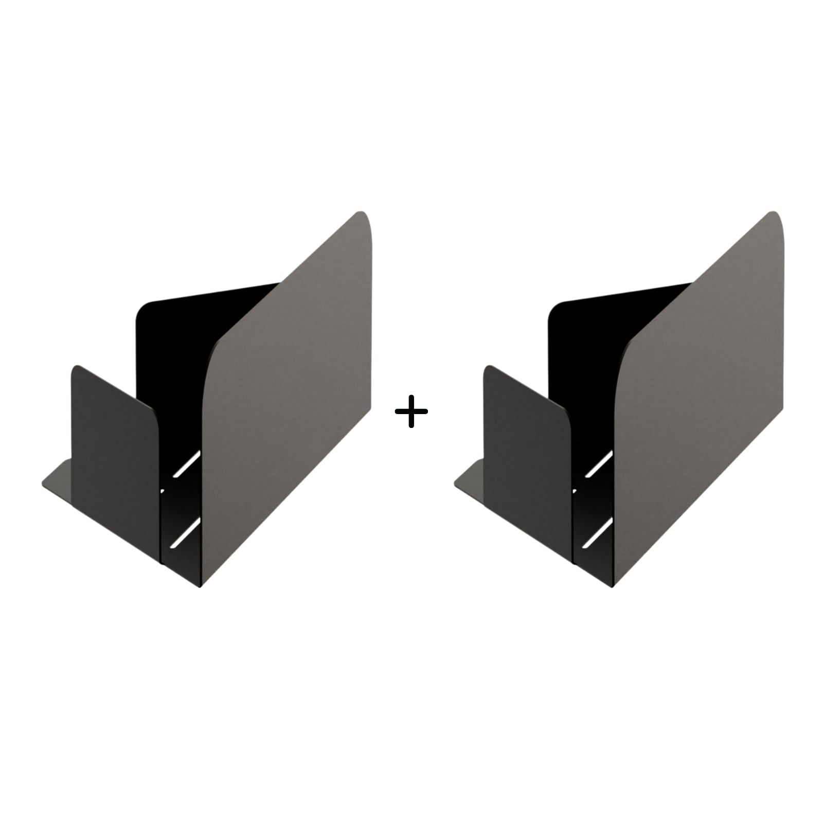 Les Apaisants - Lot De 2 Étagères D'Angle - Acier - Noir Mat Fine Texture