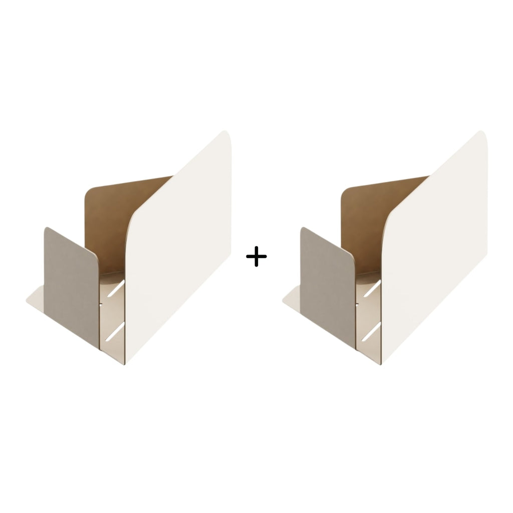 Les Apaisants - Lot De 2 Étagères D'Angle - Acier - Crème Fine Texture