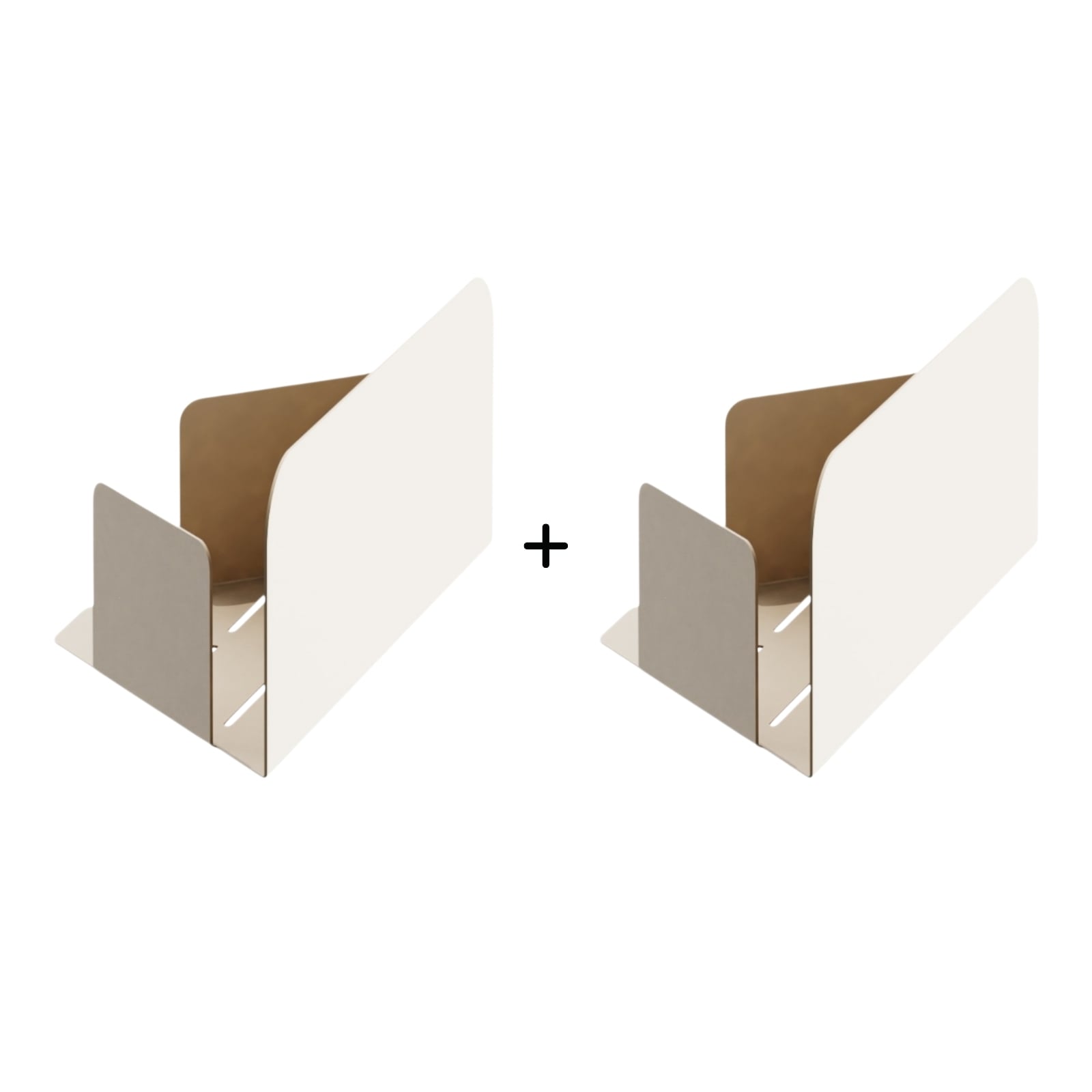 Les Apaisants - Lot De 2 Étagères D'Angle - Acier - Crème Fine Texture