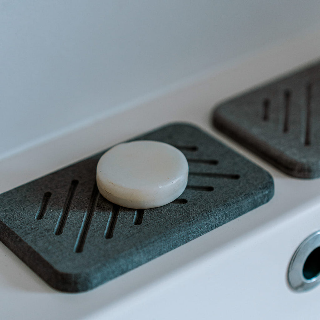 Set Of 2 Diatomite Stone Soap Dishes