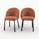 Lot de 2 chaises Pulpy en velours chenillé terracotta et métal noir