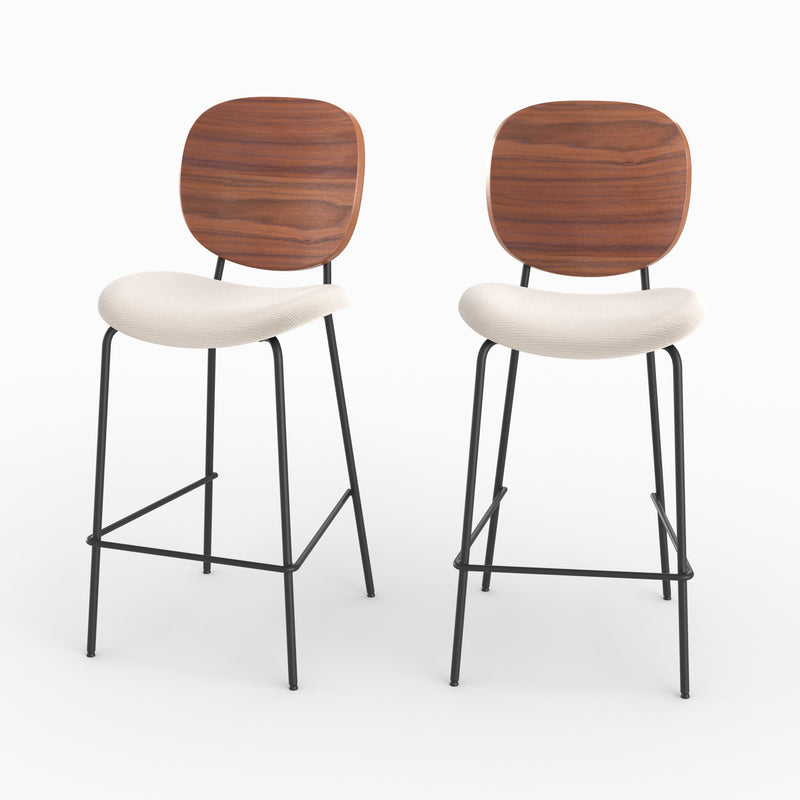 Set of 2 Simone Bar Stools - Beige