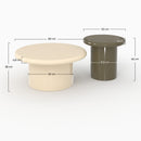 Lot de 2 tables basses Apoline laquées blanches et vert kaki en MDF
