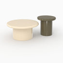 Lot de 2 tables basses Apoline laquées blanches et vert kaki en MDF