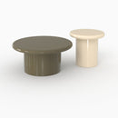 Lot de 2 tables basses Apoline laquées vert kaki et blanches en MDF