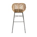Nunuhai - Set Of 2 Bar Stools - Rattan - Natural - Seat Height 76cm