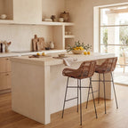 Nunuhai - Set of 2 Bar Stools - Rattan - Dark Wood