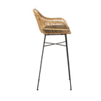 Nunuhai - Set Of 2 Bar Stools - Rattan - Natural - Seat Height 76cm