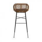 Nunuhai - Set of 2 Bar Stools - Rattan - Dark Wood