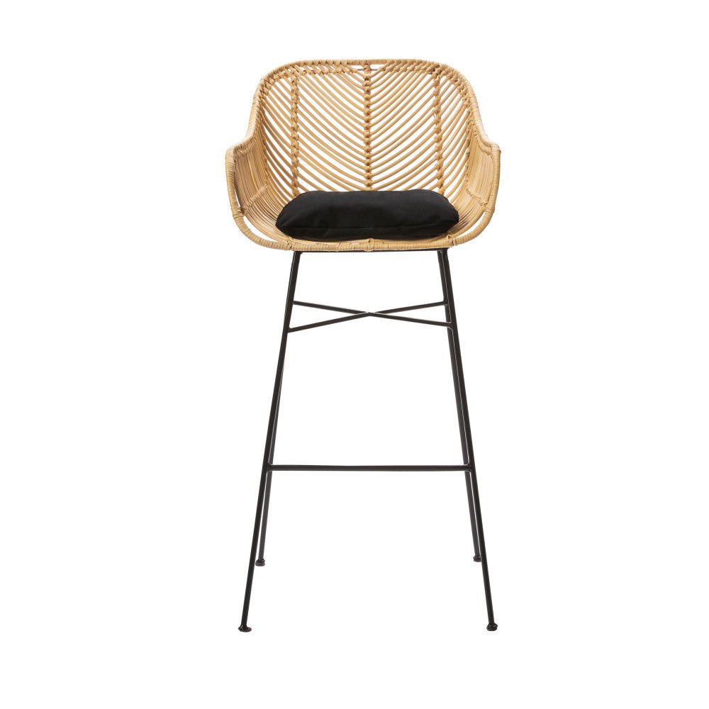 Nunuhai - Set Of 2 Bar Stools - Rattan - Natural - Seat Height 76cm