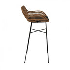 Nunuhai - Set of 2 Bar Stools - Rattan - Dark Wood
