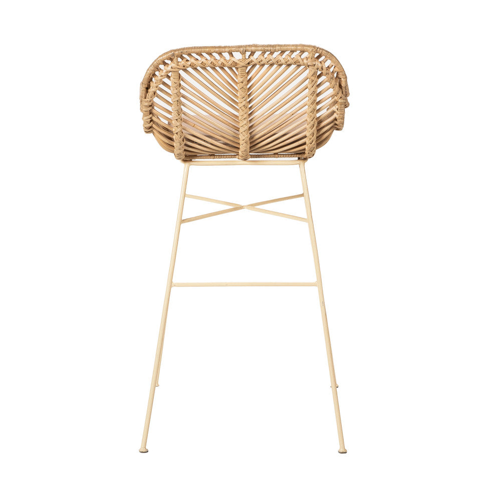 Nunuhai - Set of 2 Bar Stools - Rattan - Beige