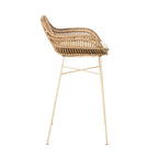 Nunuhai - Set of 2 Bar Stools - Rattan - Beige