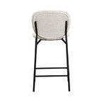 Dalby - Set of 2 Bar Stools - Bouclé Fabric & Metal - Ecru