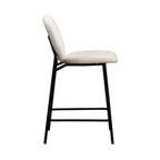 Dalby - Set of 2 Bar Stools - Bouclé Fabric & Metal - Ecru