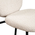 Dalby - Set of 2 Bar Stools - Bouclé Fabric & Metal - Ecru