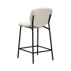 Dalby - Set of 2 Bar Stools - Bouclé Fabric & Metal - Ecru