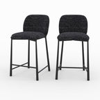 Bento - Lot De 2 Chaises Pour Ilot Central En Tissu Texturé Noir