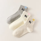 Lot De 3 Chaussettes Mi-Hautes Chat & Ballon Coeur