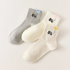 Lot De 3 Chaussettes Mi-Hautes Chat & Ballon Coeur