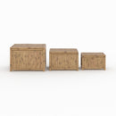 Lot de 3 coffres de jardin Vadella en bambou