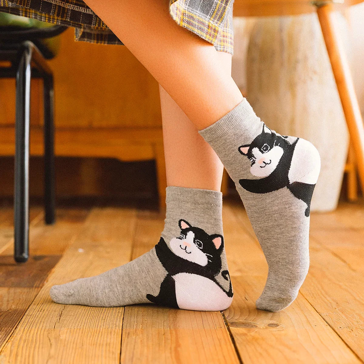 Lot De 5 Chaussettes Hautes Animaux Talons