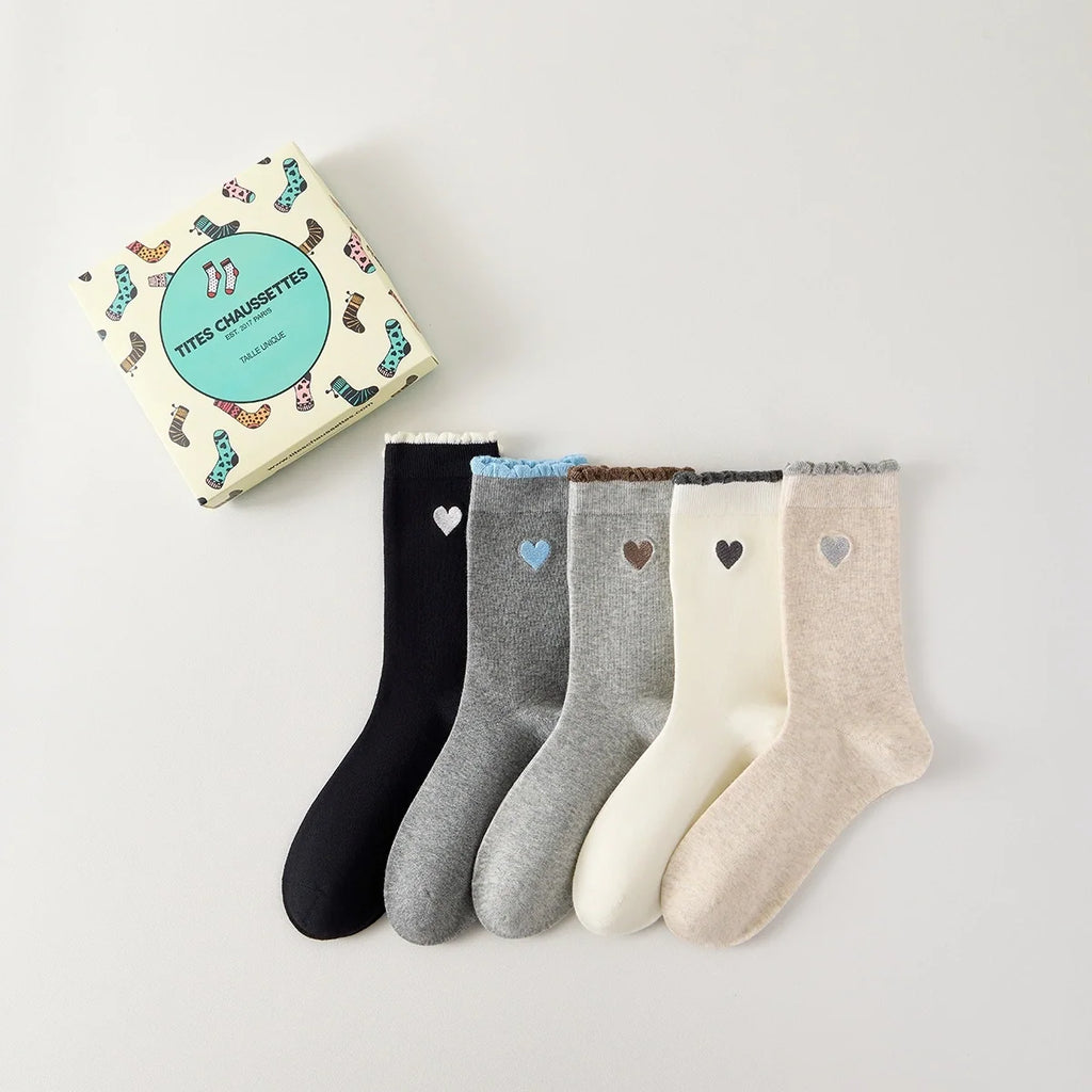 Lot De 5 Chaussettes Hautes Coeur & Feston