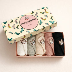 Pack of 5 cotton socks with cat tab for women | Comfortable and stylish socks | Ideal for everyday life or special occasions | Available in several colors and sizes
