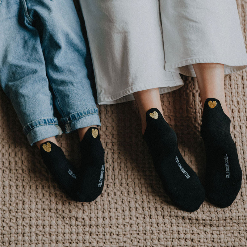 Lot De 5 Chaussettes Languette Coeur Doré Enfants