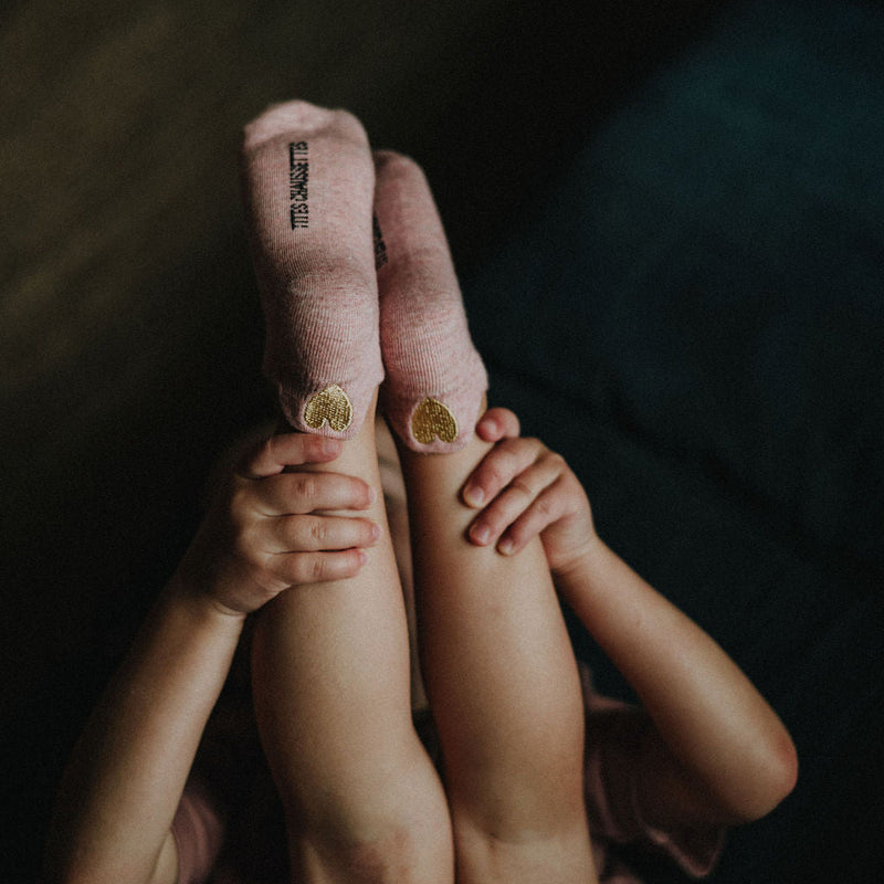 Lot De 5 Chaussettes Languette Coeur Doré Enfants