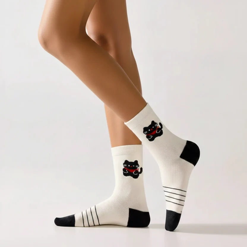Lot De 3 Chaussettes Hautes Chat & Ballon