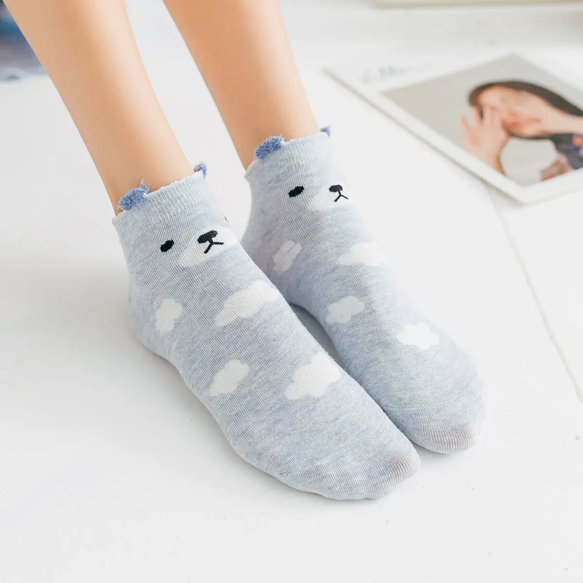 Lot de chaussettes animaux oreilles en relief 