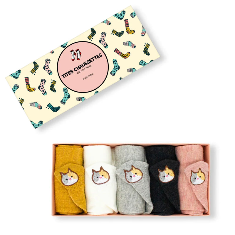 Chaussettes en coton à languette chat pour femme | Chaussettes confortables et élégantes | Idéales pour le quotidien ou les occasions spéciales | Disponibles en plusieurs couleurs et tailles