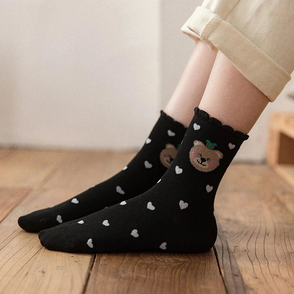 Chaussettes Coeur Noël & Volant