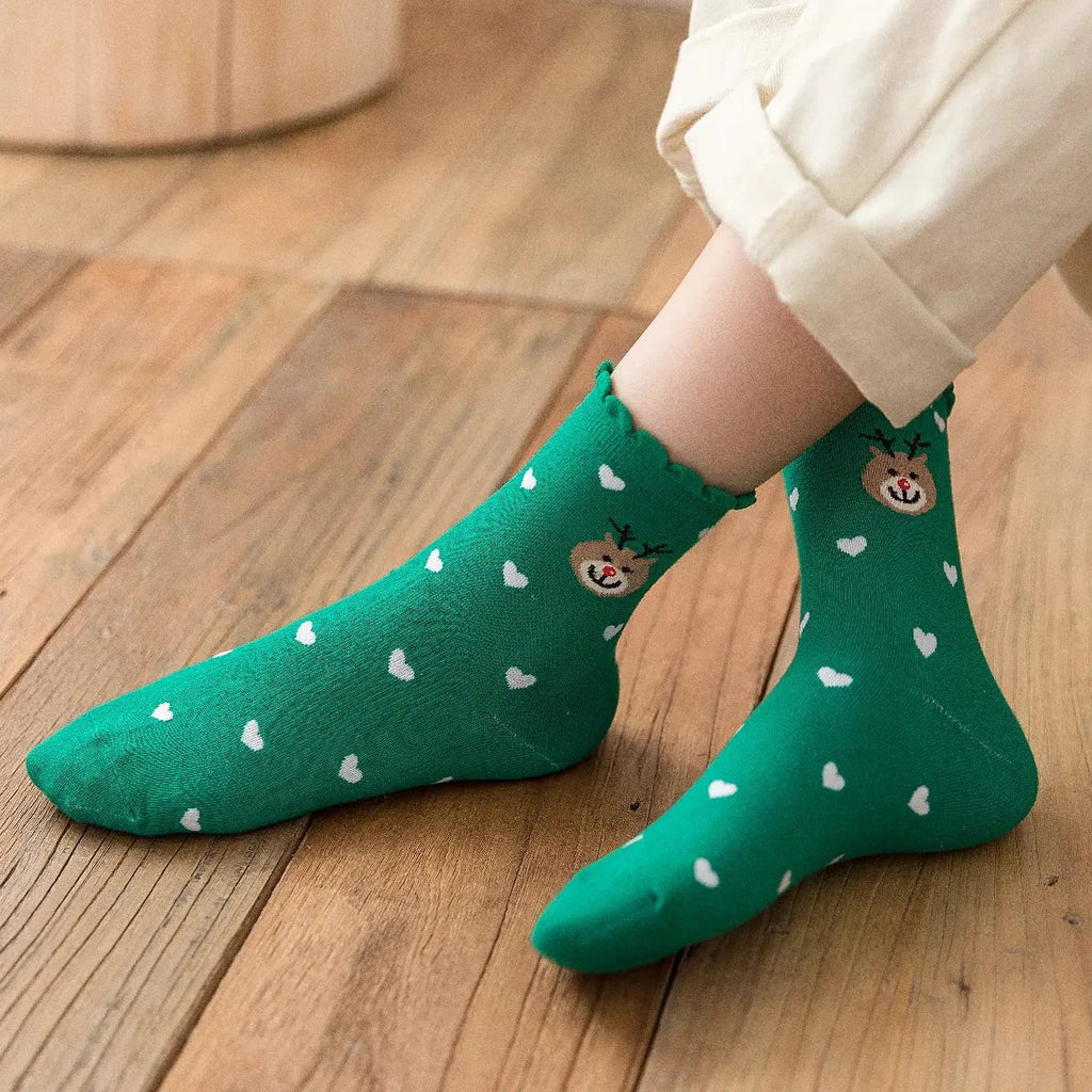 Chaussettes Coeur Noël & Volant