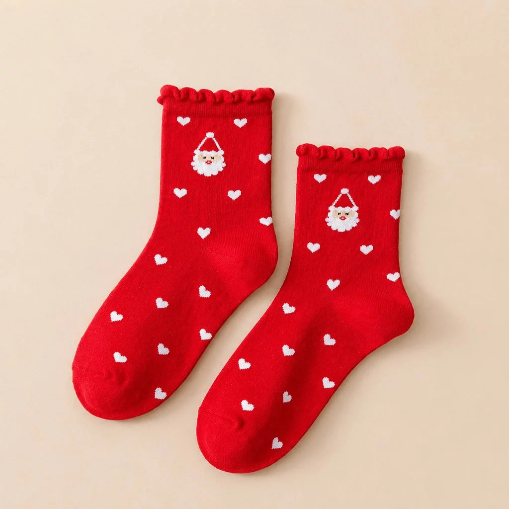 Chaussettes Coeur Noël & Volant