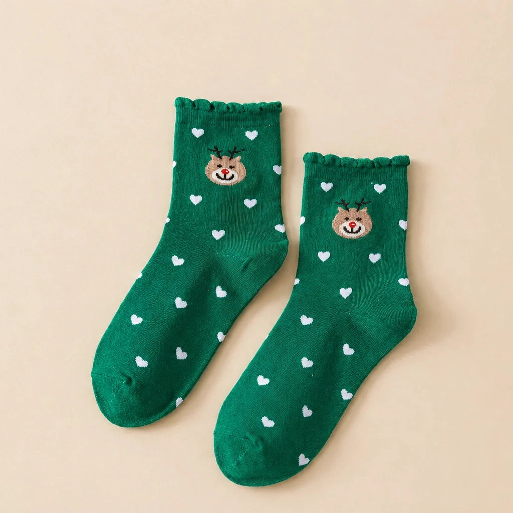 Chaussettes Coeur Noël & Volant